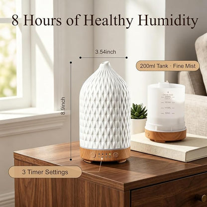 Gooamp 200ML Ceramic Essential Oil Diffuser for Home, Stone Diffuser