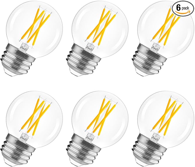 GvvooHome E26 G16.5 Edison LED Bulb, Dimmable 4W 40W Equivalent, 4000K Neutral White, Round Globe Bulbs for Chandeliers, Ceiling Fan, Vanity & Pendant Lights, 90+ CRI, 400LM, 6 Pack