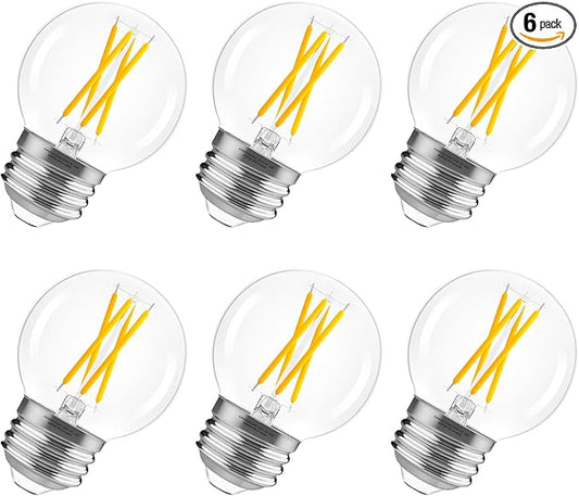 GvvooHome E26 G16.5 Edison LED Bulb, Dimmable 4W 40W Equivalent, 4000K Neutral White, Round Globe Bulbs for Chandeliers, Ceiling Fan, Vanity & Pendant Lights, 90+ CRI, 400LM, 6 Pack
