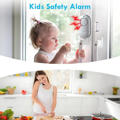 120DB High Decibel Door Window Alarms for Home Security, Toddler Child Safety Entry Open Alert Door Chime, Anti Intrusion Sensor for Household Store Apartment Garage, 10 Pack Silvery