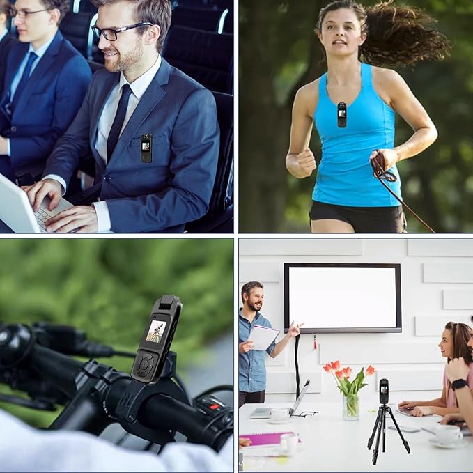 4K WiFi Body Camera with 32GB Card Included, 180° Rotatable Lens & Infrared Night Vision, Real-Time Viewing Compact Wearable for Outdoor Security, Travel & Safety Work
