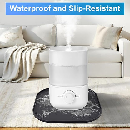 Silicone Humidifiers Drip Tray for LEVOIT, Dreo, ASAKUKI, Homvana Humidifiers, 10''x10'' Non-Slip & Leak-Proof Silicone Mat, Prevent Water Leakage and Protect Floor Surface (Black)