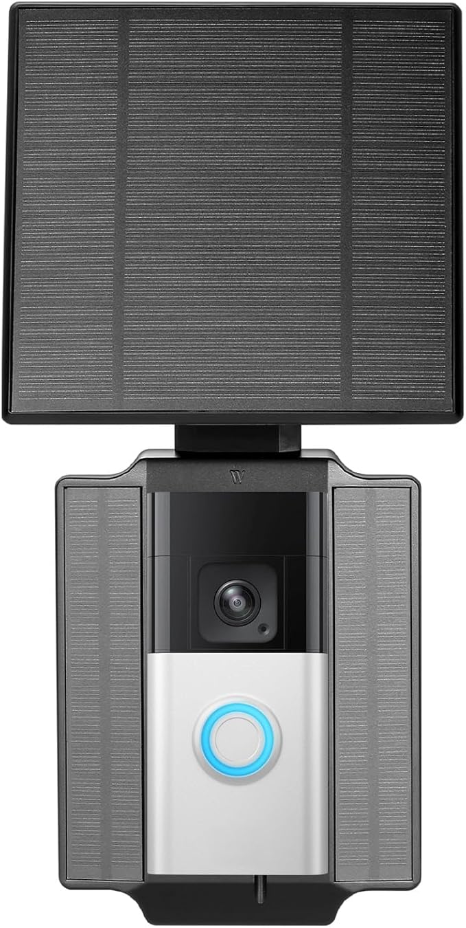 Wasserstein Universal Solar Charger Compatible with Ring Battery Doorbell (2024 Release)/Pro/Plus/4/3/3 Plus/2nd Gen (2020 Release) & Wyze Wireless Video Doorbell Pro - 2.5W Solar Panel Charger