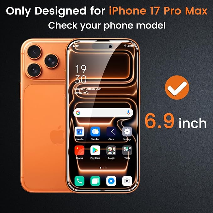 Lesakit 4 Pack Privacy Screen Protector for iPhone 17 Pro Max 6.9-Inch with 4 Pack Camera Lens Protector, Anti Spy Tempered Glass Film 9H Hardness Bubble Free Case Friendly