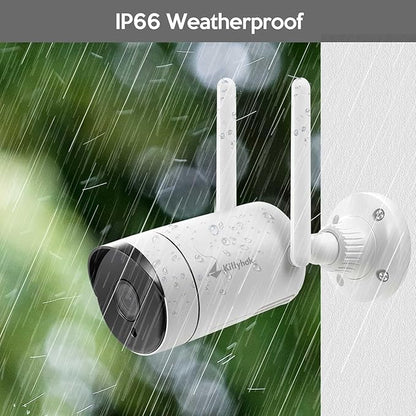 Kittyhok 3MP Wireless Security Camera Outdoor/Indoor Wireless Security System, 2K WiFi IP Security Camera for Home with Night Vision, 2-Way Audio, Motion Detection, Weatherproof