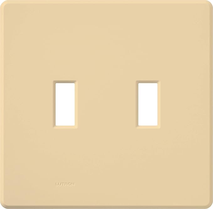 Lutron Fassada 2 Gang Wallplate for Toggle-Style Dimmer and Switches, FW-2-IV, Ivory (1-Pack)