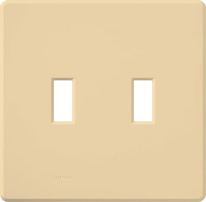 Lutron Fassada 2 Gang Wallplate for Toggle-Style Dimmer and Switches, FW-2-IV, Ivory (1-Pack)