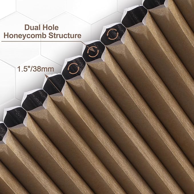 Godark Motorized Blackout Cellular Shades Compatible with Alexa/Google Home Electric Blinds Smart Honeycomb Shades for Windows Automatic Blinds with Remote Custom Size-Brown
