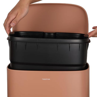 happimess Curtis 8 Gal Step Trash Can Soft Close 25", Clay Rose