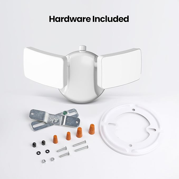Feit Electric 28W Dusk to Dawn Dual Head Outdoor LED Security Flood Light, 2000 Lumens, 5000K Daylight, Adjustable Heads, Waterproof, Hardwired, 50,000-Hour Lifetime, S9DFL/850/DD/WH