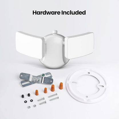 Feit Electric 28W Dusk to Dawn Dual Head Outdoor LED Security Flood Light, 2000 Lumens, 5000K Daylight, Adjustable Heads, Waterproof, Hardwired, 50,000-Hour Lifetime, S9DFL/850/DD/WH