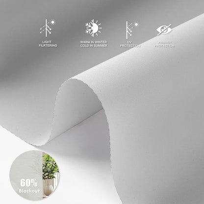 Motorized Blinds with Remote [Light Filtering] Smart Blinds Compatible with Alexa Google HomeKit, 60% Blackout Automatic Roller Shades for Indoor Windows, Customized Size, Pure Light Gray