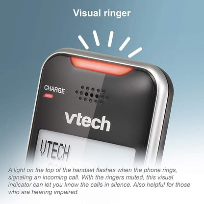 VTech VS112-3 DECT 6.0 Bluetooth 3 Handset Cordless Phone for Home with Answering Machine, Call Blocking, Caller ID, Intercom and Connect to Cell (Silver & Black)