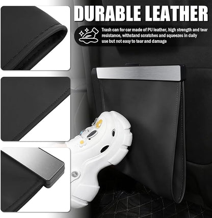 LED Car Trash Can Leak-Proof,Strong Magnetic Fast Closing Car Trash Bin as Cars Organizers and Storage,Cars Garbage Can with Automotive Trashs Bag for Backseat,Console,Door