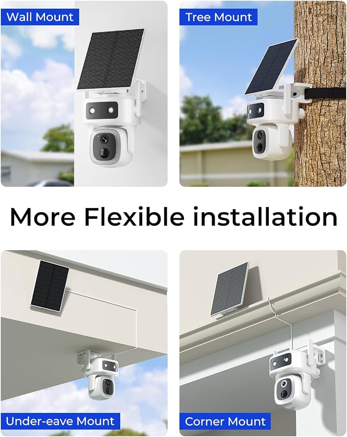 SANSCO 4G LTE Cellular Solar Security Camera, No WiFi, 360-Day Free Data