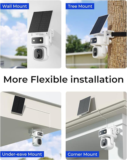 SANSCO 4G LTE Cellular Solar Security Camera, No WiFi, 360-Day Free Data