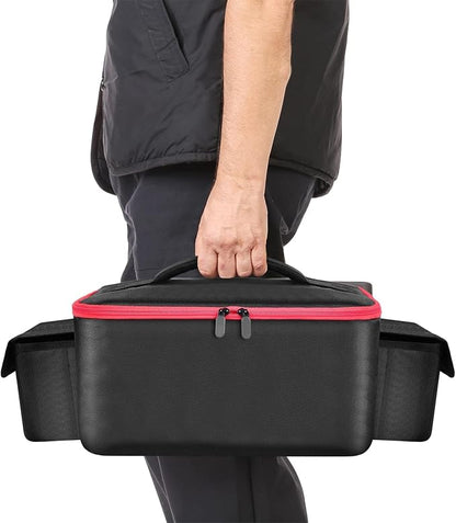 Air Compressor Bag for Milwaukee M18 Inflator 2848-20/2771-20 | Oxford Fabric, Dual Battery Pockets for 3.0-9.0Ah Packs, Accessory Organization for Garage and Vehicle, Black, Case Only