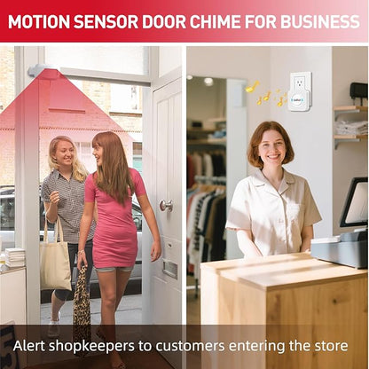 CallToU Wireless Motion Sensor Alarm Indoor Motion Detector Alarm, Bed Alarms for Elderly Dementia Patients, Motion Sensor Door Chime with 500 FT Range, 5 Adjustable Volume 2 Sensor + 1 Receiver