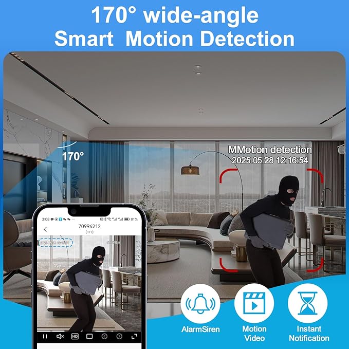 4K HD 4G LTE Cellular Hidden Surveillance Camera (No WiFi Required, Built-in SIM Card), Mobile Remote Car, Pet, and Baby Mini Monitor (Features Night Vision, Motion Detection, Cloud Storage)