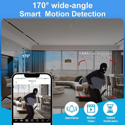4K HD 4G LTE Cellular Hidden Surveillance Camera (No WiFi Required, Built-in SIM Card), Mobile Remote Car, Pet, and Baby Mini Monitor (Features Night Vision, Motion Detection, Cloud Storage)