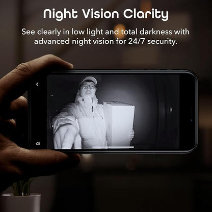 Geeni Smart Video Doorbell, 1080p HD, Night Vision, Wired Installation