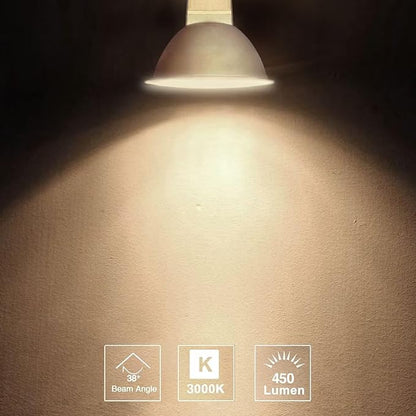 GEPLAD 6 Pack MR16 GU5.3 LED Bulbs, 5W 450 Lumens 3000K Soft White, 50W Halogen Equivalent, 38° Beam Angle, 12V-24V AC/DC, for Indoor/Outdoor Track & Recessed Lighting, Non-Dimmable
