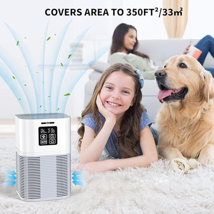 Air Purifier, Home Air Cleaner For Bedroom Large Room up to 600 sq.ft, VEWIOR H13 True HEPA Air Filter for Pets Dander Odor Dust Smoke Pollen (A1+ 2 Pack Filters)…