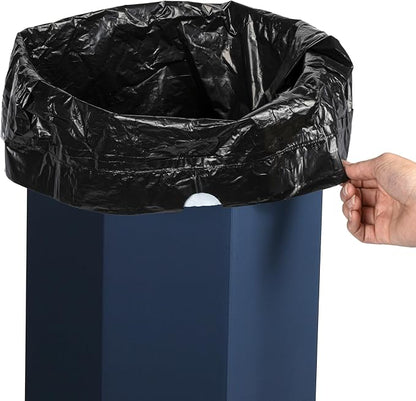 happimess Fleur 25 Gal Trash Can Bin, Denim Blue, Set of 2