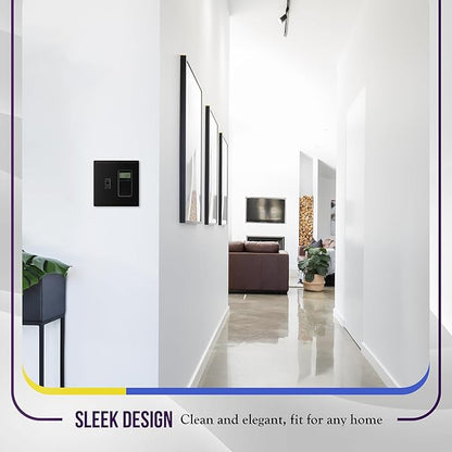 ENERLITES Combination Toggle Light Switch/Decorator Light Switch Plate, Double Switch Wall Plate, Standard Size 2-Gang 4.68" x 4.73", Polycarbonate Thermoplastic, Gloss Finish, SI881131-BK, Black