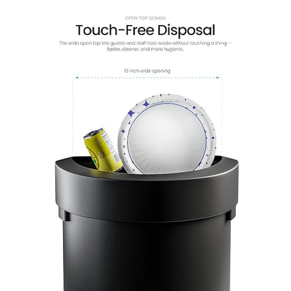 Home Zone Living 18 Gallon Commercial Trash Can with Semi-Round Flat Back