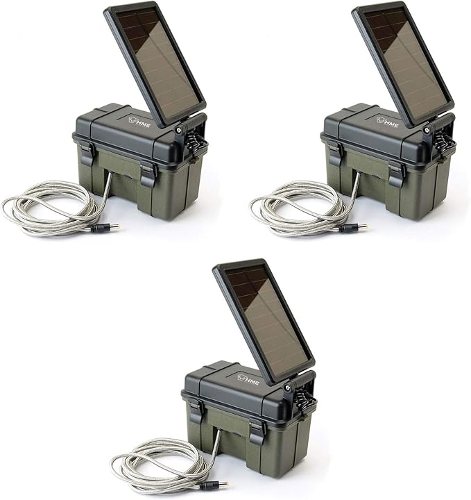 HME Trail Camera 12V / Solar Auxiliary Power Pack, 3-Pack (3 Items)