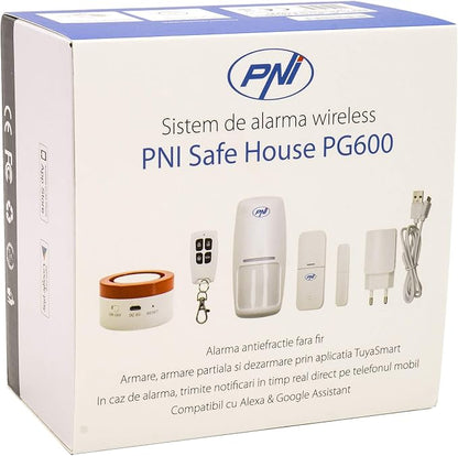 PNI Safe House PG600, Home Security System, Connection, Burglar, Wireless Alarm, Smart Alert Through TUYA iOS/Android Application, Compatible with Alexa and Google Assistant