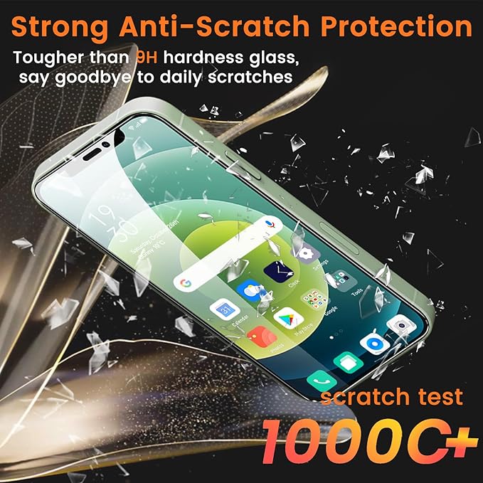 Lesakit 3+3 Pack Privacy Screen Protector for iPhone 12 6.1-Inch with 3 Pack Camera Lens Protector, Anti Spy Tempered Glass Film 9H Hardness Bubble Free Case Friendly