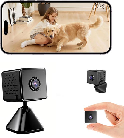 javiscam 2026 Upgraded 4K Spy Camera, Mini Hidden WiFi Camera with Live View, Plug-in Indoor Security Cam, 24/7 Recording, Motion Alerts, Night Vision, Cloud & TF Storage