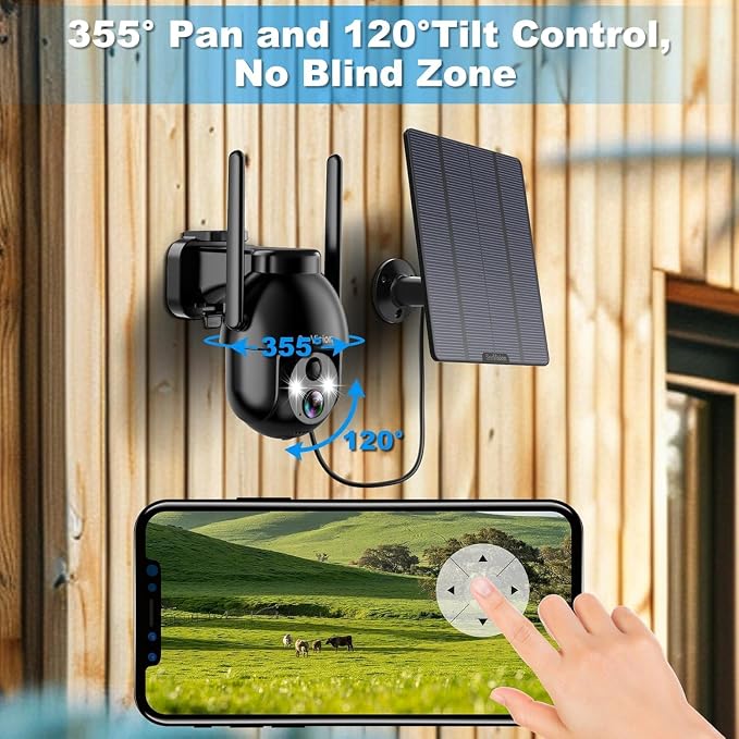 SeeVision 4G LTE Cellular Security Camera, No WiFi with Built in SIM Card, Solar Security Cameras Wireless Outdoor Featuring 3MP 2K HD, PIR Motion Detection, Color Night Vision, 2-Way Talk