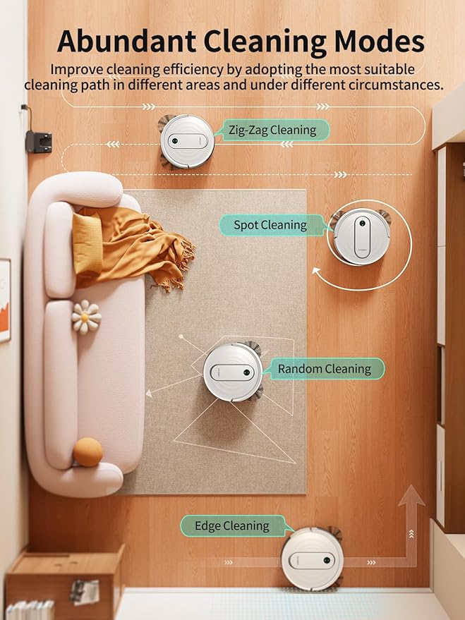 Airzeen Robot Vacuum and Mop - 4000Pa Powerful Suction, APP/Alexa Control, 3-in-1 Cleaning Solution with Auto Self-Charging, Perfect for Pet Hair, Carpets, and Hard Floors