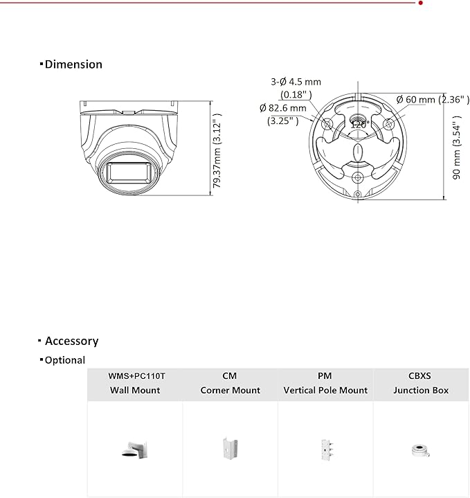 DS-2CE76U7T-ITMF 4K 8MP TVI Camera, Analog Security CCTV 4 in 1 ( TVI/AHD/CVI/CVBS), 0.003 Lux Ultra Low Light Turret Dome Camera, 2.8mm Wide Angle Lens, 130 dB True WDR, 30 m IR distance, IP67