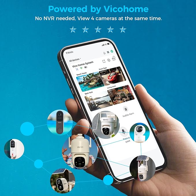 SOVMIKU Vicohome DB3B 2K AI Video Doorbell with Chime, Home Security Battery Camera Wireless, Audible Alarm, Easy to Setup, Human Detection,Two Way Audio, 2.4GHz Wi-Fi, 180 Days Care Plan, No SD Slot