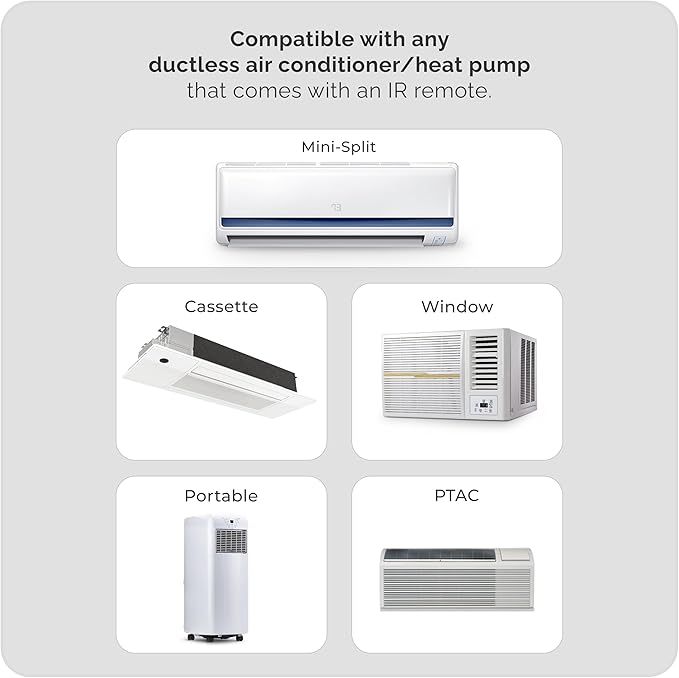 Breez Max Smart WiFi Thermostat for Mini-Split, Window, Portable AC (White)