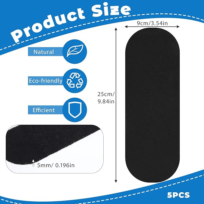 Ceiling Fan Filters for Blades, 5pcs Activated Coconut Shell Carbon Ceiling Fan Air Purifier Pads, Universal Easily Sticks Unscented Ceilings Fans Air Purifier Pads for Home Office Common Household