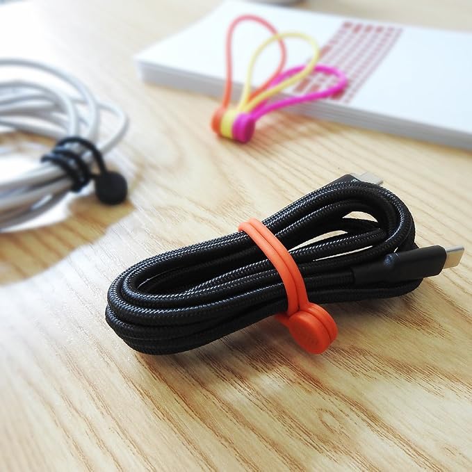 SMART&COOL Reusable Silicone Magnetic Cable Ties, Multicolored, 30-Pack | For Bundling and Organizing, Holding Stuff, Book Markers, Fridge Magnets