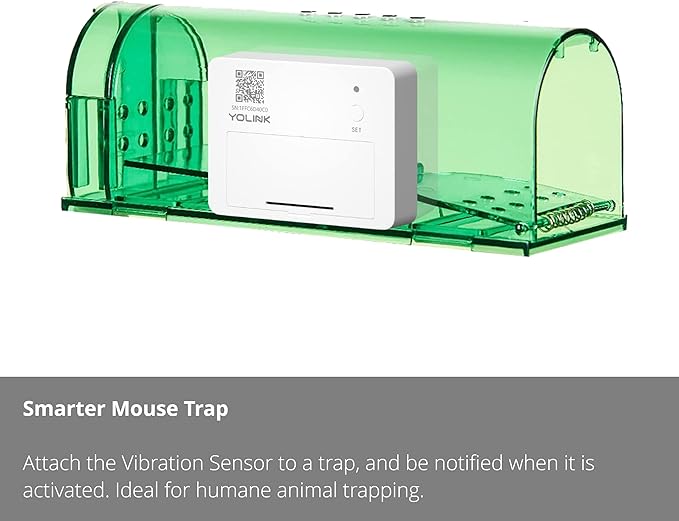 YoLink LoRa Smart Vibration Sensor; Smart Shock, Glass Break, Tamper, Movement Detector, Generator Running, Email/SMS/Push Alerts, 1/4 Mile Open Air Range, Alexa, Hub is not Included
