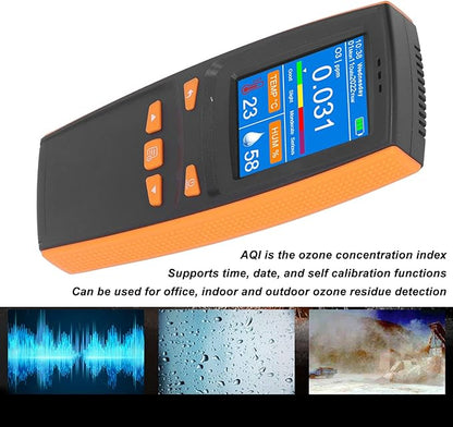 Meter Detector, 2.8 inch LCD Display Air Detector Handheld Air Quality Pollution Monitor Portable Analyzer USBOzone Concentration Tester for Home Industry Indoor Outdoor