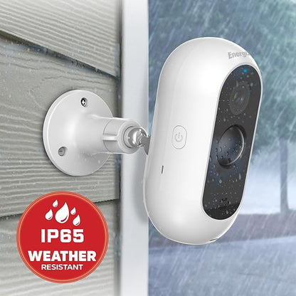 Energizer Smart 2K Outdoor Battery Security Camera, Wireless, Rechargeable, Weather-Resistant, Live View, 2-Way Audio, Night Vision, Motion Alerts, Hub-Free Wi-Fi, Remote Access, Records Video/Audio