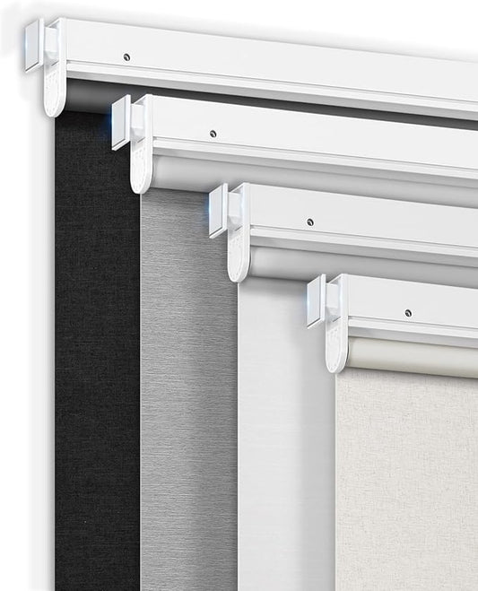 No-Drill Motorized Blinds with Remote Control, Rechargeable Smart Blackout Electric Shades for Windows, Electric Automatic Wireless Cordless Operation (Customized Size Color)