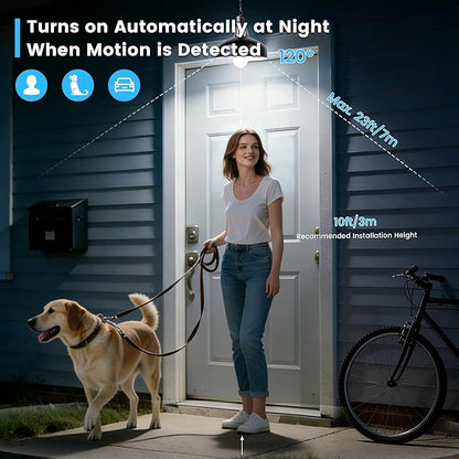 Motion Sensor Light Bulbs, 13W(100W Equivalent) 1100lm Motion Activated Auto Dusk to Dawn LED Bulb, A19 E26 5000K Daylight Outdoor/Indoor Lighting for Garage Porch Stairs Patio, 4 Pack
