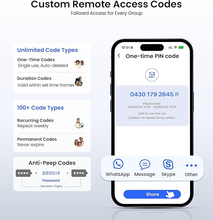 Veise VE028 Built-in Wi-Fi Smart Lock with Knob, Fingerprint Keyless Entry with Handle, App Remote & Voice Control, Electronic Digital Keypad for Front Door and Bedroom, IP65 Waterproof, Satin Nickel