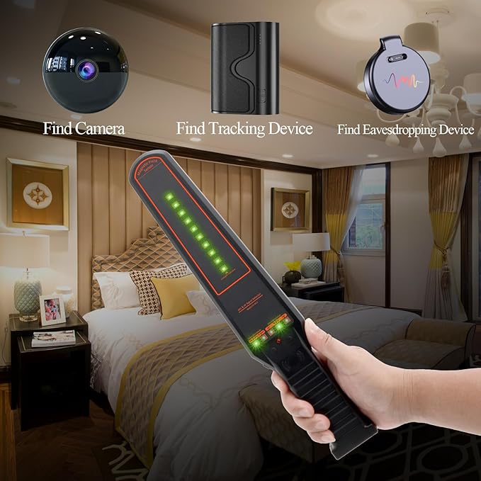 Hidden Camera Detector & Bug Detector, Portable RF Signal Scanner and Camera Finder for Travel, Hotel, Office, Vehicle and Privacy Protection