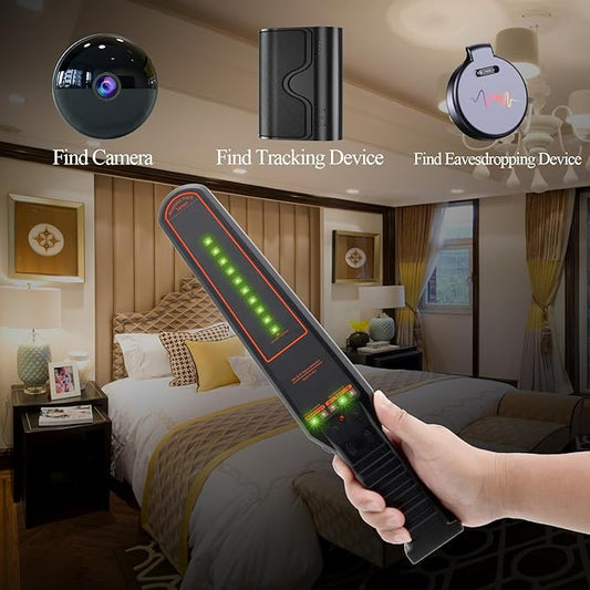 Hidden Camera Detector & Bug Detector, Portable RF Signal Scanner and Camera Finder for Travel, Hotel, Office, Vehicle and Privacy Protection