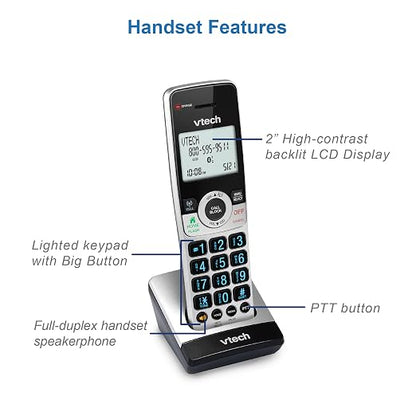 VTech IS8251-3 Business Grade 3-Handset Expandable Cordless Phone for Home Office, 5" Color Display, Programmable Short Cut Keys, Smart Call Blocking, Answering System,Bluetooth Connect to Cell